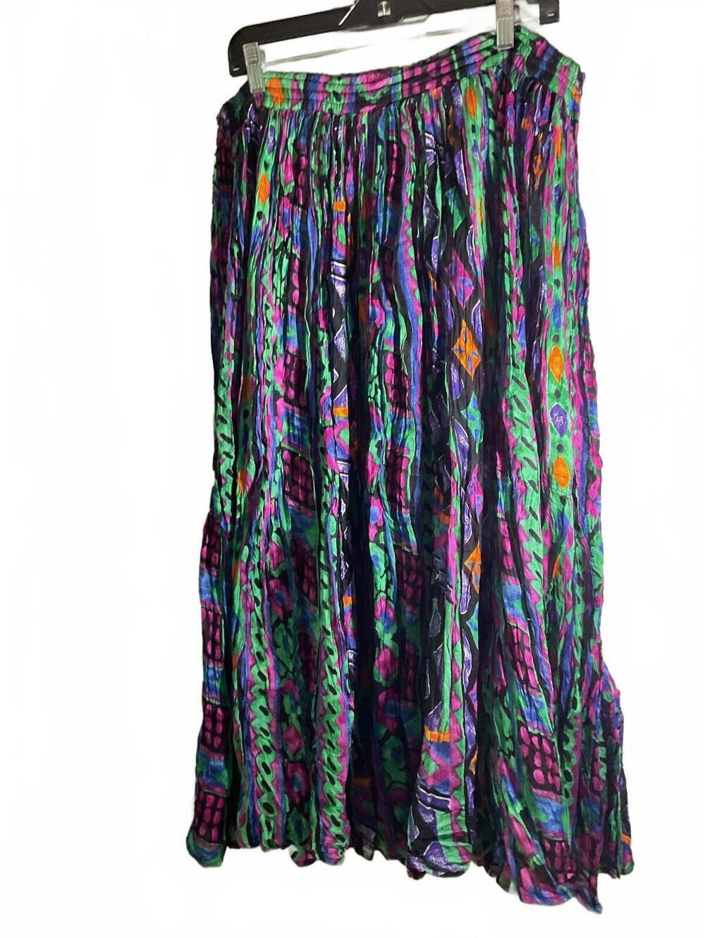 Colorful Bohemian Maxi Skirt with Elastic Waist